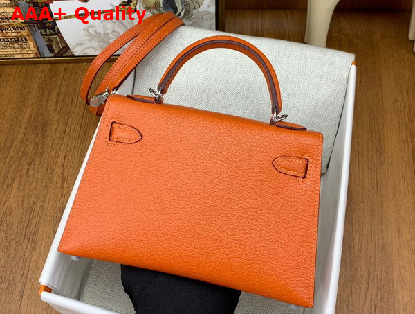 Hermes Mini Kelly II in Orange Goatskin Replica