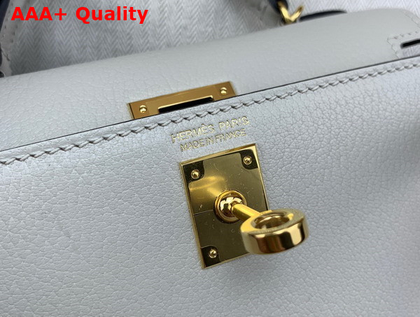 Hermes Mini Kelly II in Pearl Gray Goatskin Replica