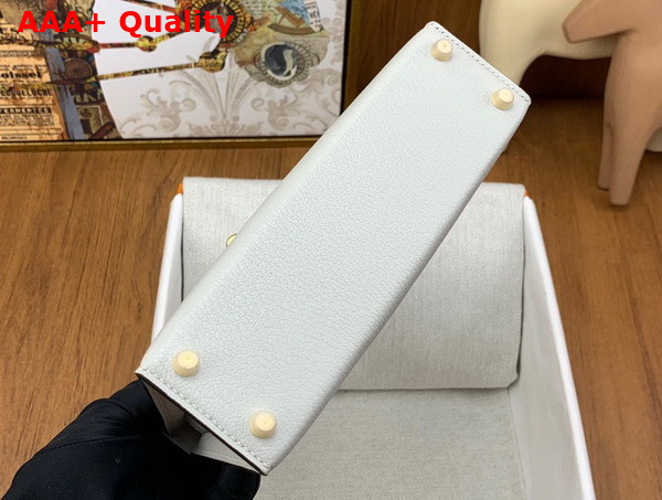 Hermes Mini Kelly II in Pearl Gray Goatskin Replica