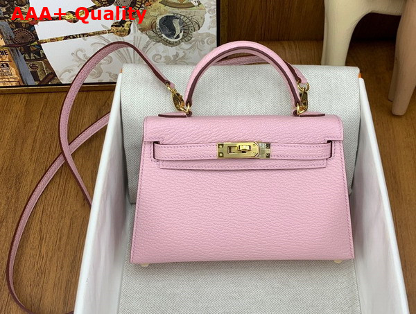 Hermes Mini Kelly II in Pink Goatskin Replica