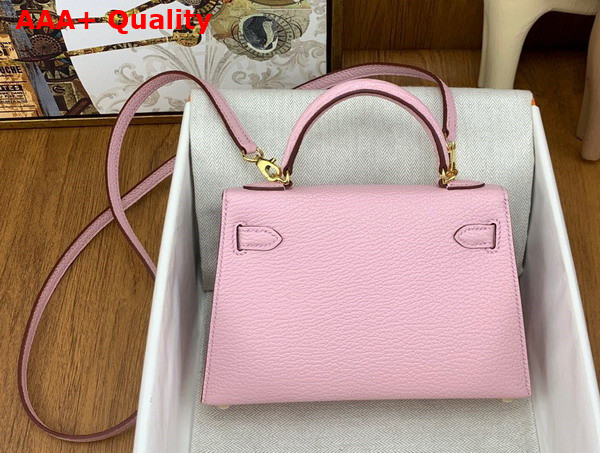 Hermes Mini Kelly II in Pink Goatskin Replica