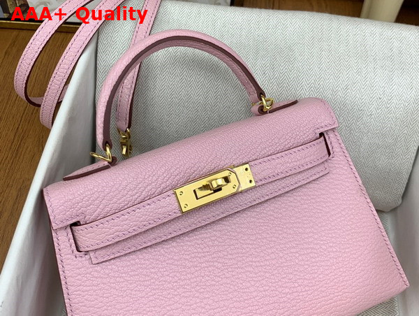 Hermes Mini Kelly II in Pink Goatskin Replica
