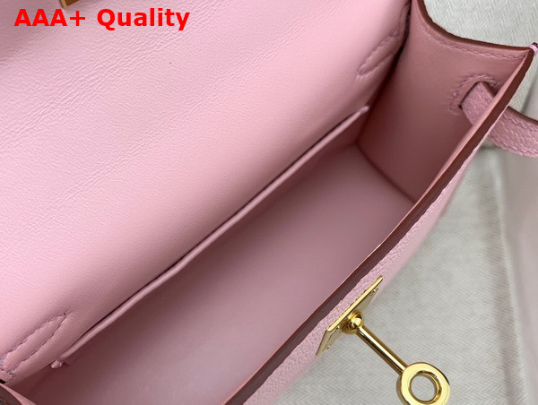 Hermes Mini Kelly II in Pink Goatskin Replica