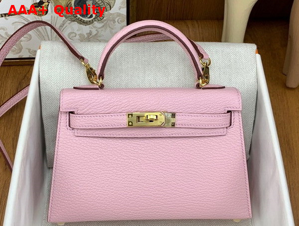 Hermes Mini Kelly II in Pink Goatskin Replica