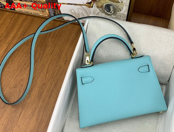 Hermes Mini Kelly II in Turquoise Goatskin Replica