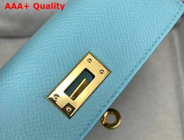 Hermes Mini Kelly II in Turquoise Goatskin Replica