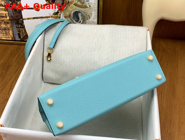 Hermes Mini Kelly II in Turquoise Goatskin Replica