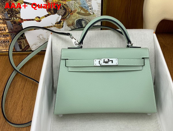 Hermes Mini Kelly II in Vert Jade Goatskin Replica