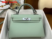 Hermes Mini Kelly II in Vert Jade Goatskin Replica