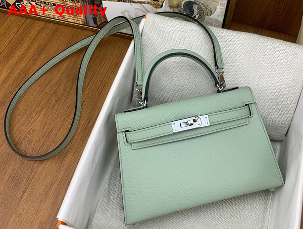 Hermes Mini Kelly II in Vert Jade Goatskin Replica