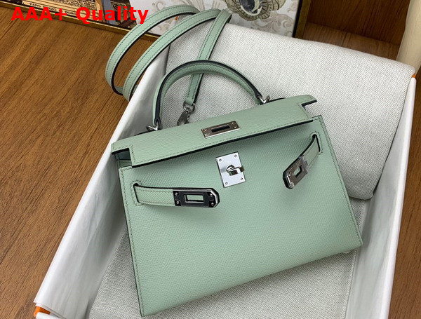 Hermes Mini Kelly II in Vert Jade Goatskin Replica