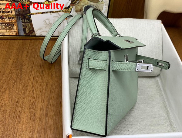 Hermes Mini Kelly II in Vert Jade Goatskin Replica