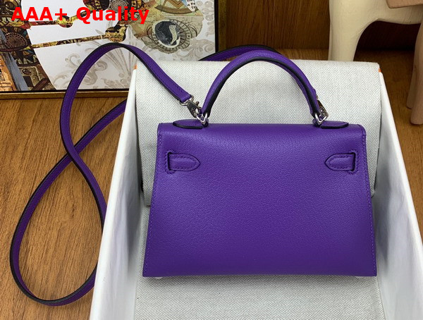 Hermes Mini Kelly II in Violet Goatskin Replica