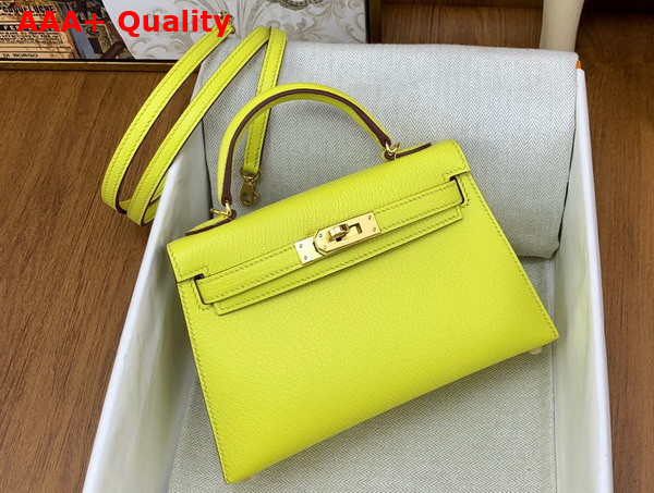 Hermes Mini Kelly II in Yellow Goatskin Replica