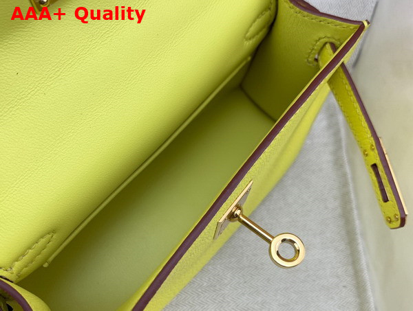 Hermes Mini Kelly II in Yellow Goatskin Replica