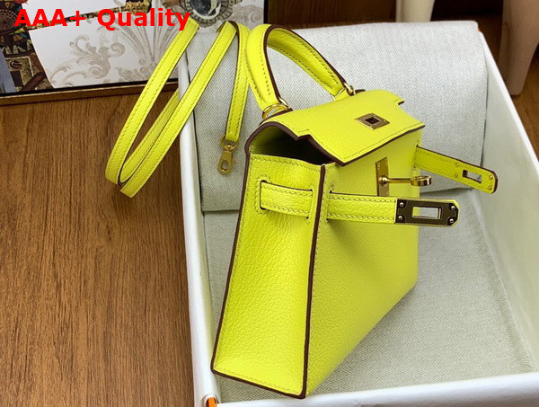 Hermes Mini Kelly II in Yellow Goatskin Replica