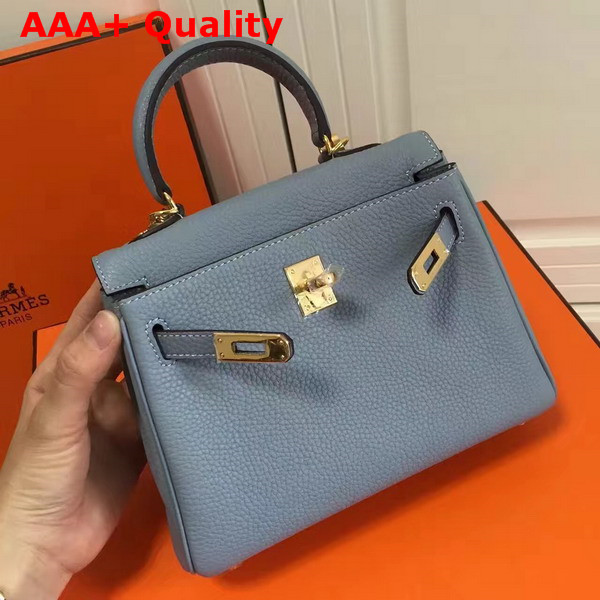 Hermes Mini Kelly Light Blue Togo Leather Replica
