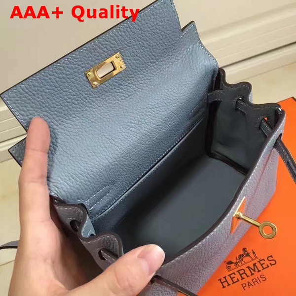 Hermes Mini Kelly Light Blue Togo Leather Replica