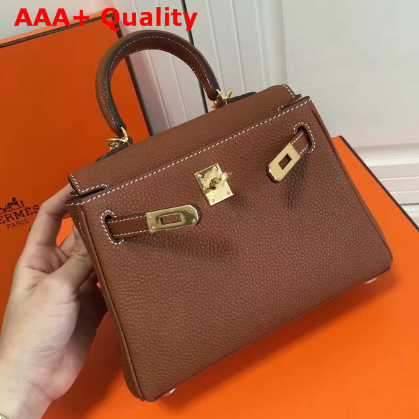 Hermes Mini Kelly Tan Togo Leather Replica