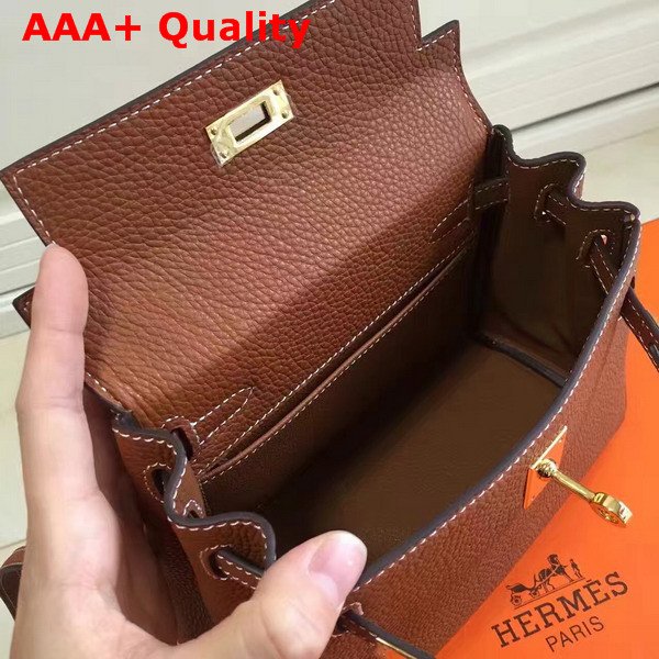 Hermes Mini Kelly Tan Togo Leather Replica