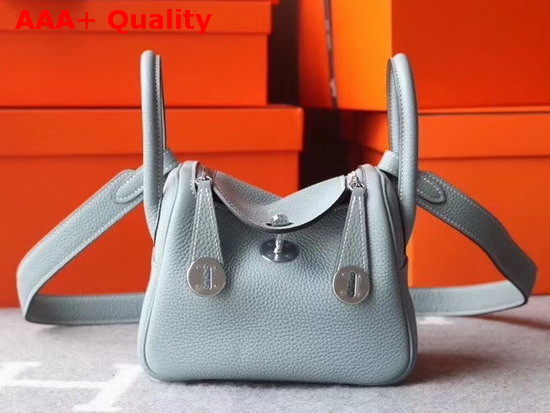 Hermes Mini Lindy Bag in Light Blue Taurillon Clemence Leather Replica