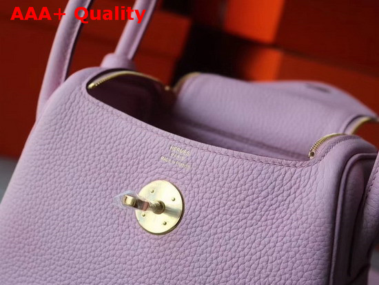 Hermes Mini Lindy Bag in Pink Taurillon Clemence Leather Replica