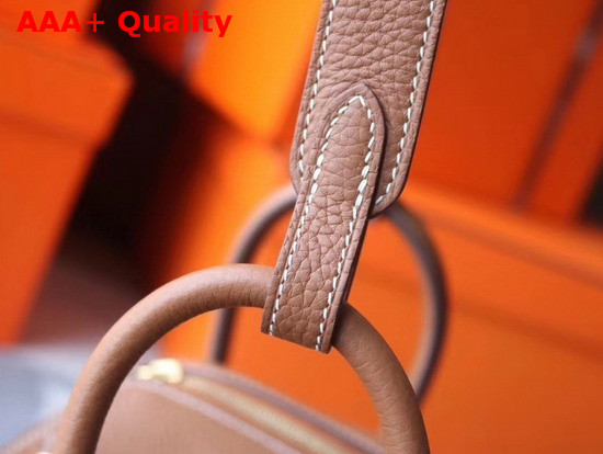 Hermes Mini Lindy Bag in Tan Taurillon Clemence Leather Replica