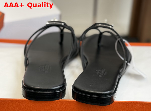 Hermes Miss Sandal in Black Calfskin Replica