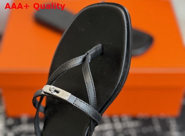 Hermes Miss Sandal in Black Calfskin Replica