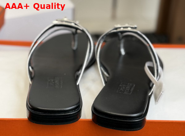 Hermes Miss Sandal in Gris Argente Calfskin Replica