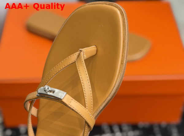 Hermes Miss Sandal in Naturel Calfskin Replica