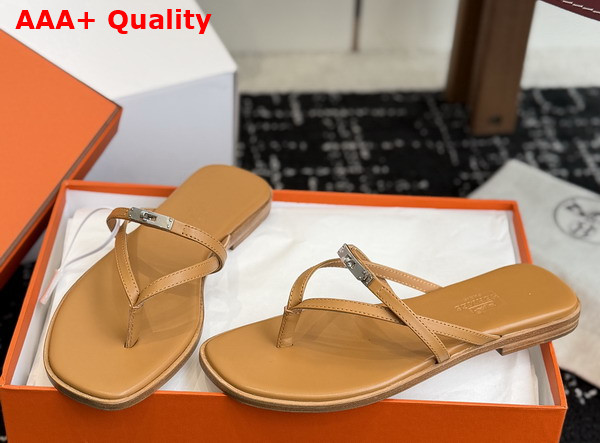 Hermes Miss Sandal in Naturel Calfskin Replica