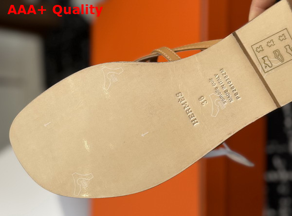 Hermes Miss Sandal in Naturel Calfskin Replica