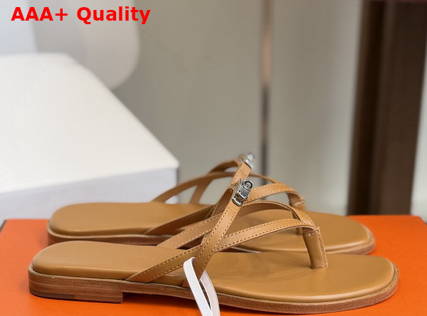 Hermes Miss Sandal in Naturel Calfskin Replica