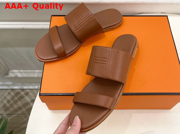 Hermes Mona Sandal in Naturel Calfskin Replica