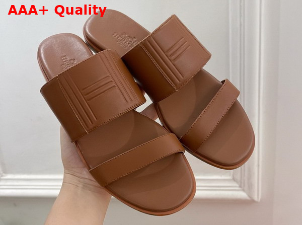 Hermes Mona Sandal in Naturel Calfskin Replica