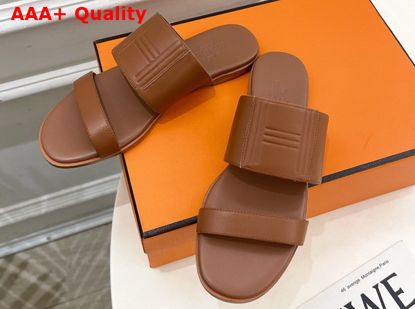 Hermes Mona Sandal in Naturel Calfskin Replica