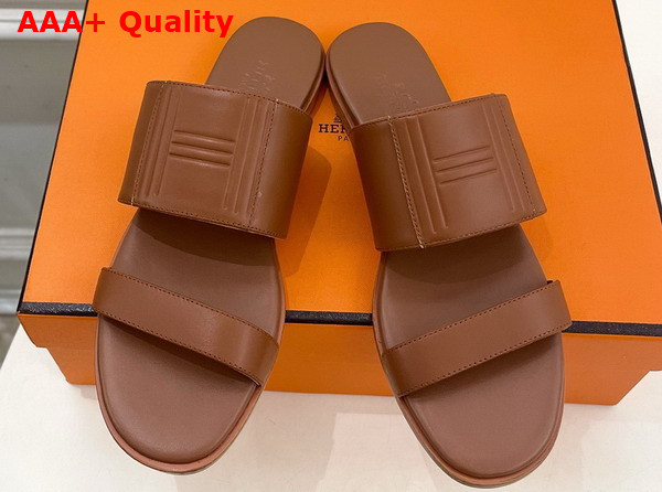Hermes Mona Sandal in Naturel Calfskin Replica