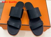 Hermes Mona Sandal in Noir Calfskin Replica