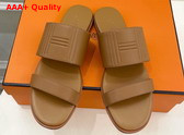 Hermes Mona Sandal in Tan Calfskin Replica