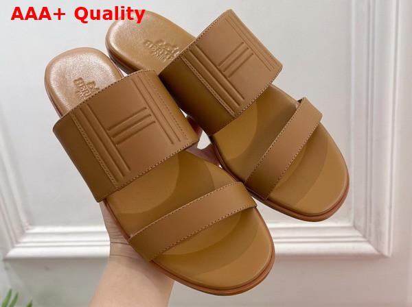 Hermes Mona Sandal in Tan Calfskin Replica