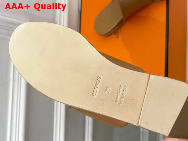 Hermes Mona Sandal in Tan Calfskin Replica