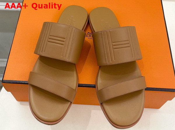 Hermes Mona Sandal in Tan Calfskin Replica