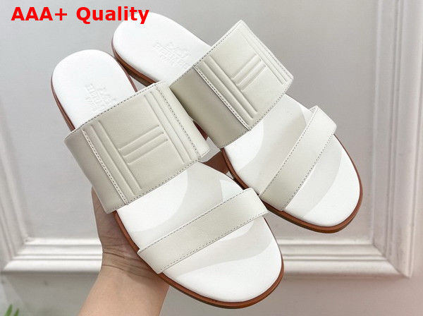 Hermes Mona Sandal in White Calfskin Replica