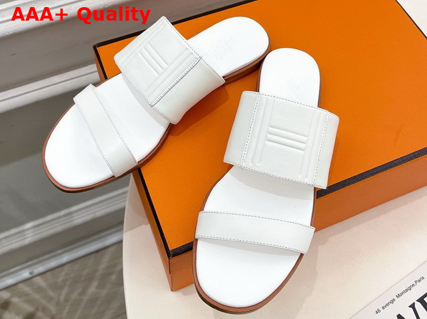 Hermes Mona Sandal in White Calfskin Replica