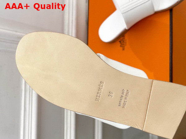 Hermes Mona Sandal in White Calfskin Replica