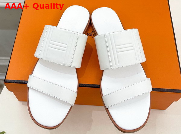 Hermes Mona Sandal in White Calfskin Replica