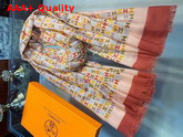 Hermes Monogram Cashmere Scarf Pink Replica