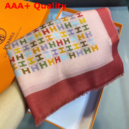 Hermes Monogram Cashmere Scarf Pink Replica