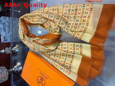 Hermes Monogram Cashmere Scarf Yellow Replica